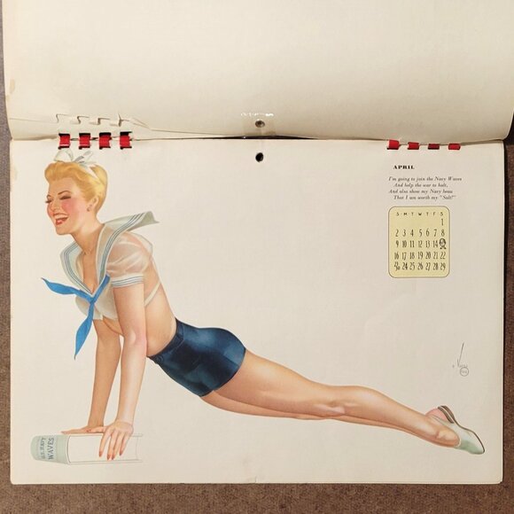 Esquire Varga 1945 Pin-Up Girl Calendar Risque with Envelope - Picture 3 of 12